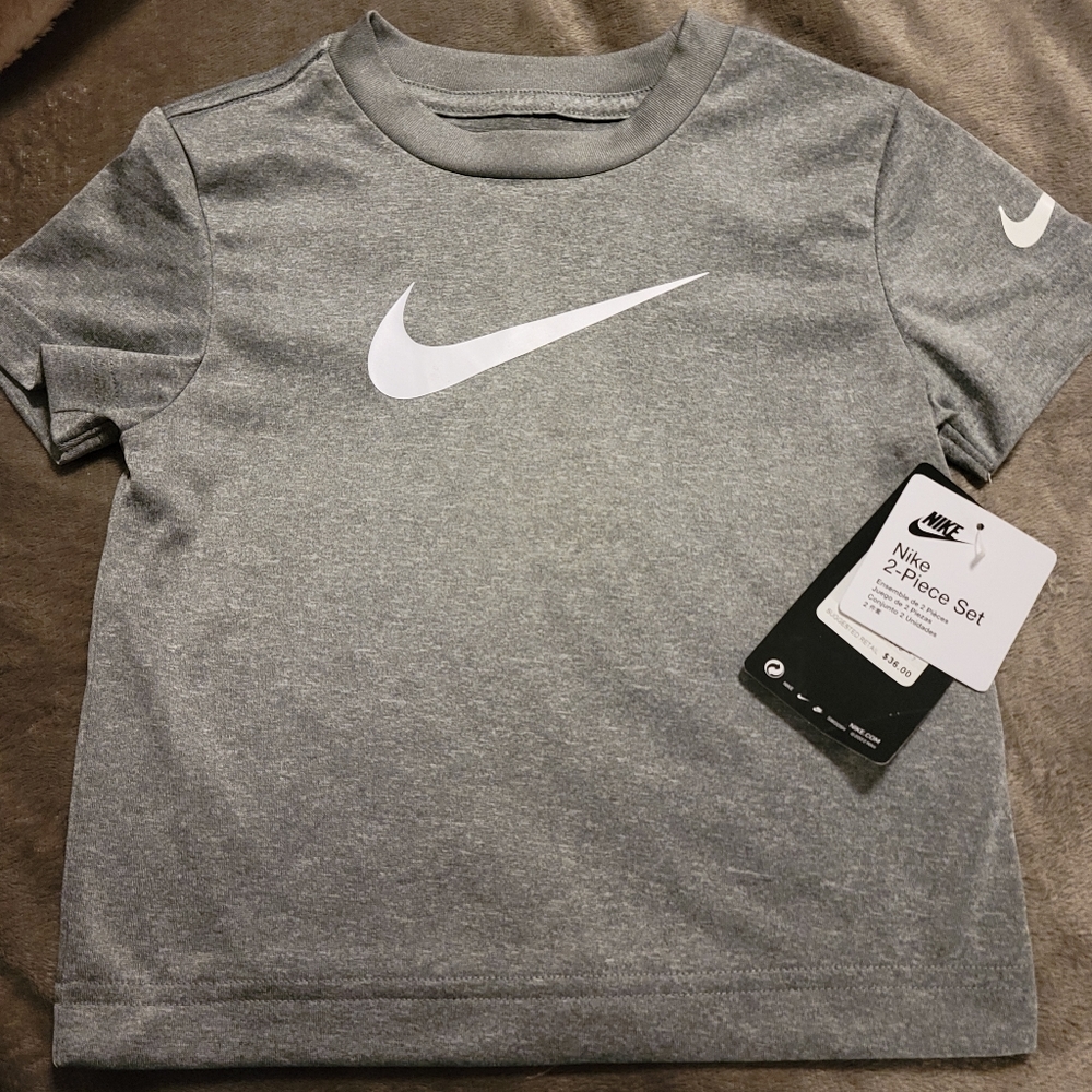 2T Nike Tee shirt, grey w/ white swoosh